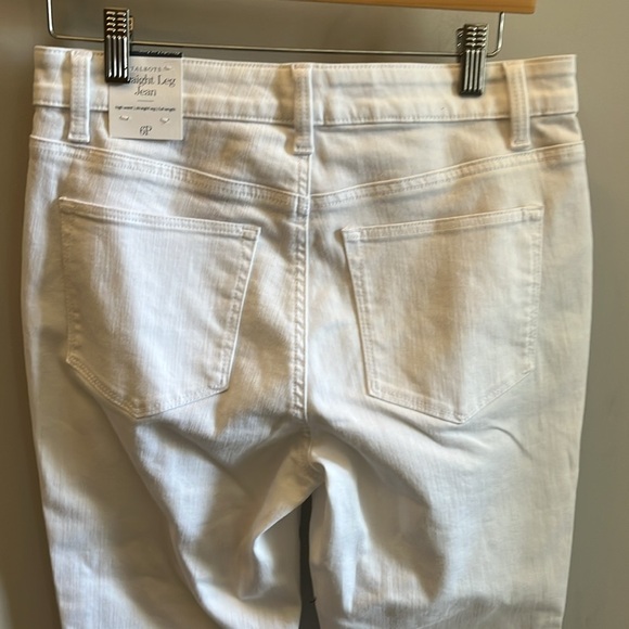 Talbots Straight Leg Jeans NWT White High Waist Full Length Size 6P Petite - Picture 5 of 11